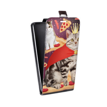 Дизайнерский вертикальный чехол-книжка для Alcatel One Touch Pop D5 Космик кошки (на заказ)