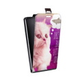 Дизайнерский вертикальный чехол-книжка для Alcatel A7 Космик кошки