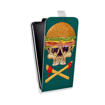 Дизайнерский вертикальный чехол-книжка для Iphone 5s Фастфуд черепа (на заказ)