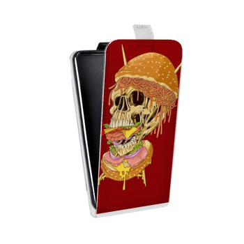 Дизайнерский вертикальный чехол-книжка для Samsung Galaxy S6 Edge Фастфуд черепа (на заказ)