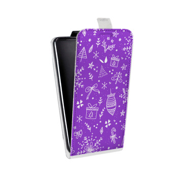 Дизайнерский вертикальный чехол-книжка для Alcatel One Touch Pop D5 Новогодние паттерны (на заказ)