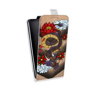 Дизайнерский вертикальный чехол-книжка для Samsung Galaxy Note 5 Японские тату (на заказ)