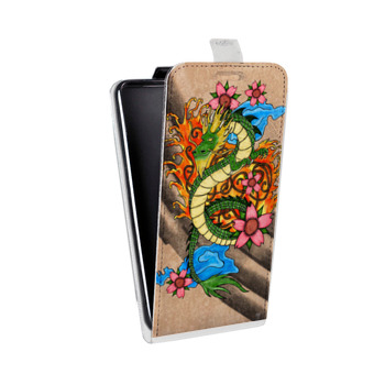 Дизайнерский вертикальный чехол-книжка для Huawei Honor 7A Pro Японские тату (на заказ)