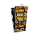 Дизайнерский вертикальный чехол-книжка для HTC Desire 601 Ретро текстуры