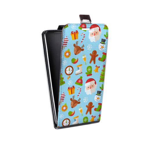Дизайнерский вертикальный чехол-книжка для  Meizu MX3 Новогодние паттерны