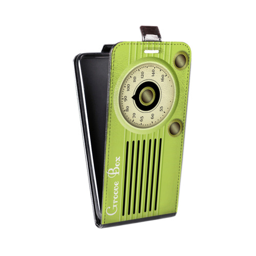 Дизайнерский вертикальный чехол-книжка для Alcatel One Touch Pop C9 Винтажное радио