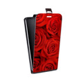 Дизайнерский вертикальный чехол-книжка для Alcatel One Touch Idol Ultra Розы