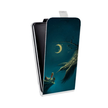 Дизайнерский вертикальный чехол-книжка для Samsung Galaxy J7 (2017) Ворон (на заказ)