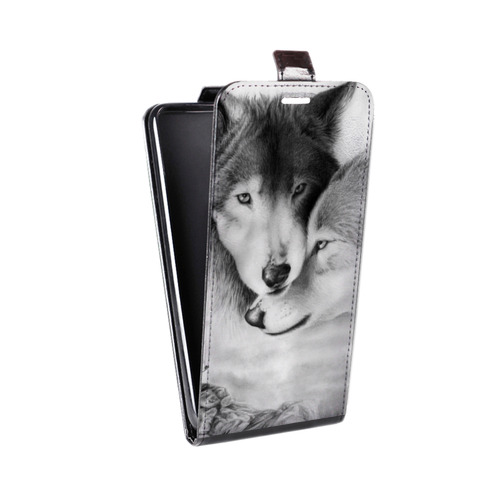 Дизайнерский вертикальный чехол-книжка для HTC Desire 728 Волки