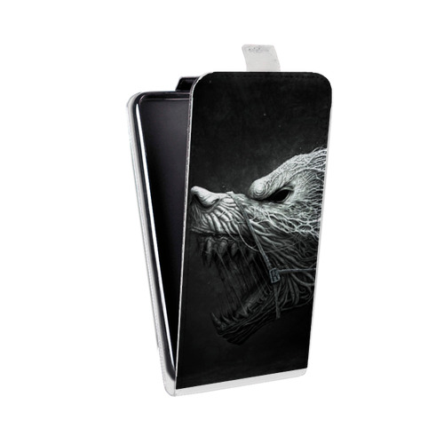 Дизайнерский вертикальный чехол-книжка для Samsung Galaxy Core Prime Волки