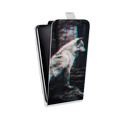 Дизайнерский вертикальный чехол-книжка для Samsung Galaxy J1 mini (2016) Волки
