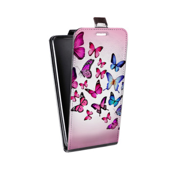 Дизайнерский вертикальный чехол-книжка для Iphone 7 Бабочки (на заказ)