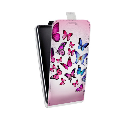 Дизайнерский вертикальный чехол-книжка для LG G7 Fit Бабочки