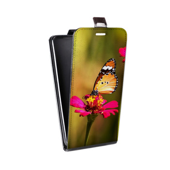 Дизайнерский вертикальный чехол-книжка для Samsung Galaxy S6 Edge Бабочки (на заказ)