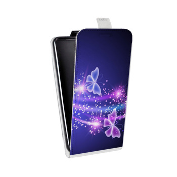 Дизайнерский вертикальный чехол-книжка для Samsung Galaxy J7 (2017) Бабочки (на заказ)