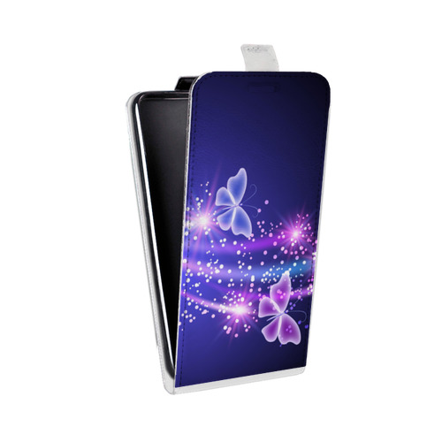 Дизайнерский вертикальный чехол-книжка для Samsung Galaxy J7 Бабочки