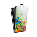 Дизайнерский вертикальный чехол-книжка для HTC Desire 12 Бабочки