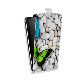 Дизайнерский вертикальный чехол-книжка для Iphone 5s Бабочки (на заказ)