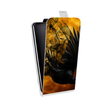 Дизайнерский вертикальный чехол-книжка для Iphone 5s Ворон (на заказ)