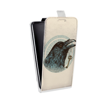 Дизайнерский вертикальный чехол-книжка для Samsung Galaxy S9 Plus Ворон (на заказ)