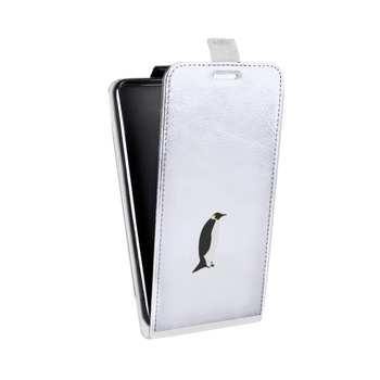 Дизайнерский вертикальный чехол-книжка для Huawei Honor 6C Pro Пингвины (на заказ)