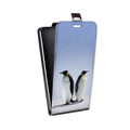 Дизайнерский вертикальный чехол-книжка для Microsoft Lumia 550 Пингвины