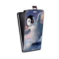 Дизайнерский вертикальный чехол-книжка для Alcatel Idol 4 Пингвины