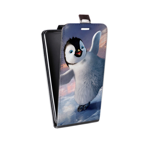 Дизайнерский вертикальный чехол-книжка для HTC Desire 200 Пингвины