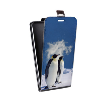 Дизайнерский вертикальный чехол-книжка для Huawei Honor 7A Pro Пингвины (на заказ)