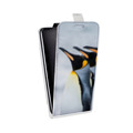 Дизайнерский вертикальный чехол-книжка для LG Stylus 3 Пингвины