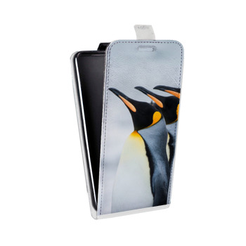 Дизайнерский вертикальный чехол-книжка для Huawei Y5 II Пингвины (на заказ)