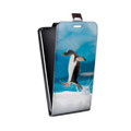 Дизайнерский вертикальный чехол-книжка для Asus ZenFone Live Пингвины