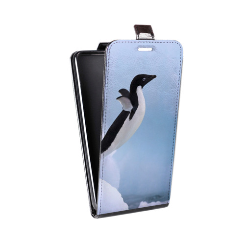Дизайнерский вертикальный чехол-книжка для Huawei P30 Lite Пингвины