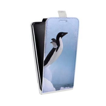 Дизайнерский вертикальный чехол-книжка для Samsung Galaxy J1 mini Prime (2016) Пингвины (на заказ)