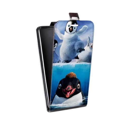 Дизайнерский вертикальный чехол-книжка для HTC Desire 12 Plus Пингвины