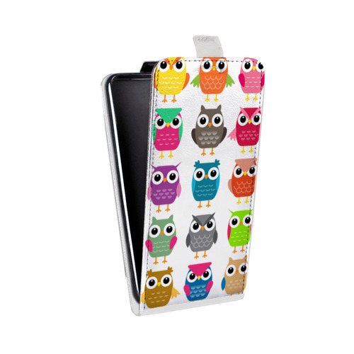 Дизайнерский вертикальный чехол-книжка для HTC Desire 601 Прозрачные совы