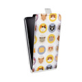 Дизайнерский вертикальный чехол-книжка для HTC Desire 601 Прозрачные кошки