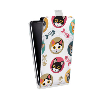 Дизайнерский вертикальный чехол-книжка для Huawei Honor 9 Lite Прозрачные кошки (на заказ)
