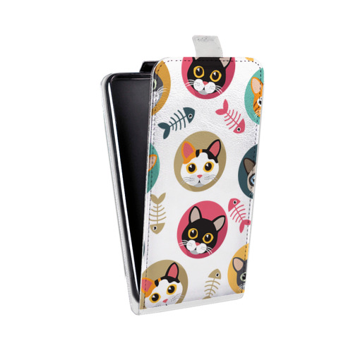Дизайнерский вертикальный чехол-книжка для ASUS ZenFone Go ZB500KL Прозрачные кошки
