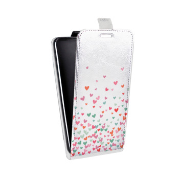 Дизайнерский вертикальный чехол-книжка для OnePlus 5 Прозрачные сердечки (на заказ)