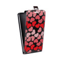 Дизайнерский вертикальный чехол-книжка для HTC Desire 12 Plus Прозрачные сердечки