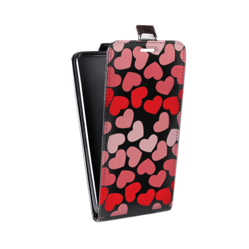 Дизайнерский вертикальный чехол-книжка для ASUS ZenFone 5 Lite Прозрачные сердечки