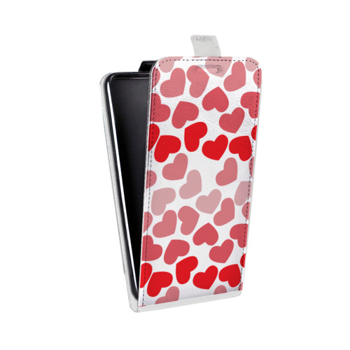 Дизайнерский вертикальный чехол-книжка для LG G7 Fit Прозрачные сердечки