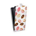Дизайнерский вертикальный чехол-книжка для HTC Desire 601 Прозрачные пончики