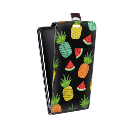 Дизайнерский вертикальный чехол-книжка для LG Optimus G2 mini Прозрачные ананасы