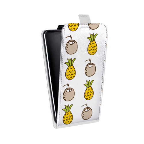 Дизайнерский вертикальный чехол-книжка для HTC Desire 601 Прозрачные ананасы