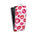 Дизайнерский вертикальный чехол-книжка для HTC Desire 601 Прозрачные поцелуи