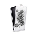 Дизайнерский вертикальный чехол-книжка для HTC Desire 601 Прозрачные перья
