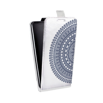 Дизайнерский вертикальный чехол-книжка для Samsung Galaxy S6 Edge Прозрачные мандалы (на заказ)