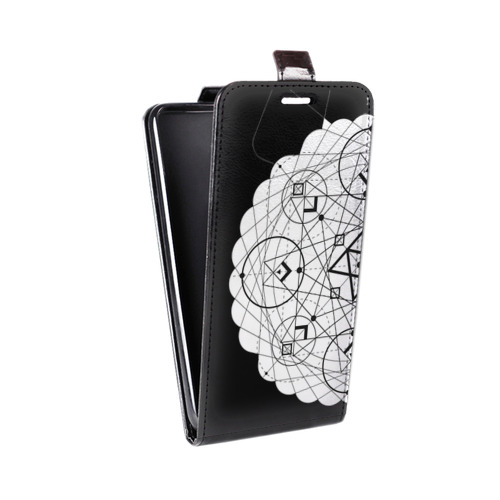 Дизайнерский вертикальный чехол-книжка для Huawei Honor 6 Plus Прозрачные мандалы